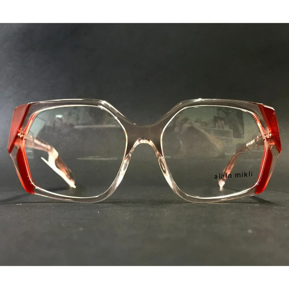 Alain Mikli Eyeglasses Frames A03159 006 Transparent Pink Burgundy 54-16-145